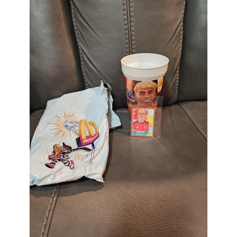 Panini World Cup 2026 Red Border Lamine Yamal Sticker ESP 15 and McDonald's Cup